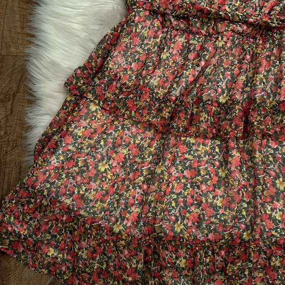 LULU’S Anew Romance Pink Floral Print One Shoulder Ruffled Mini Dress - Picture 6 of 8